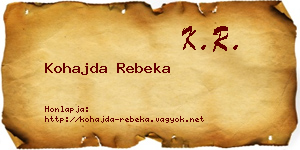 Kohajda Rebeka névjegykártya